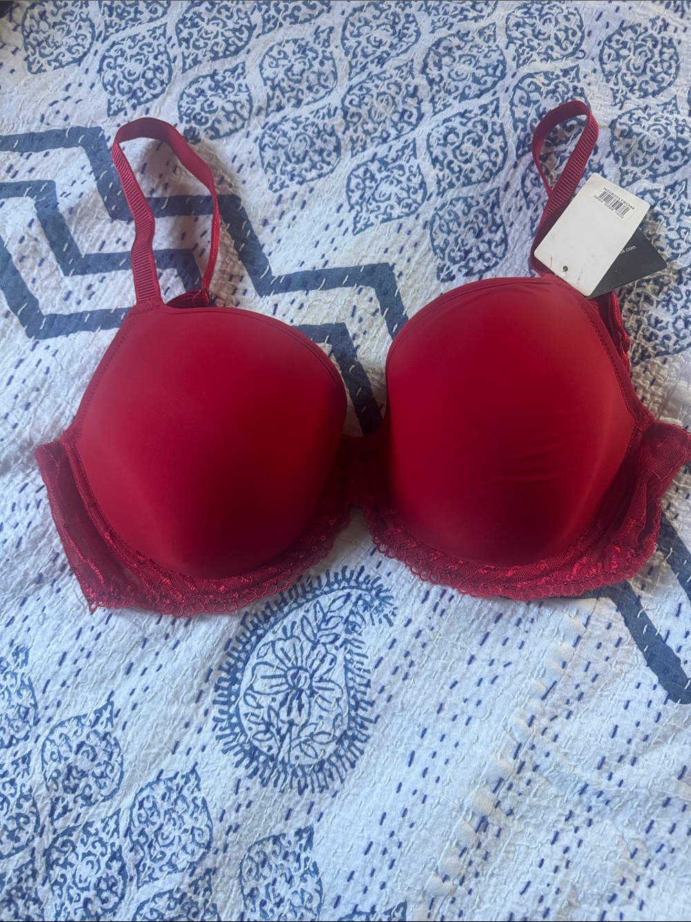 Wacoal Crimson Lace-Trim T-Shirt Bra
